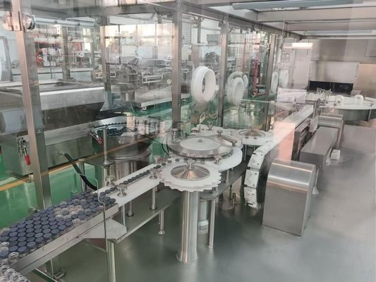 Kopen Volautomatische Vial Vloeistof Vul Lijn voor 30-500ml Glazen en Plastic Flessen met Geavanceerde Veiligheidsafdekking online vervaardiging
