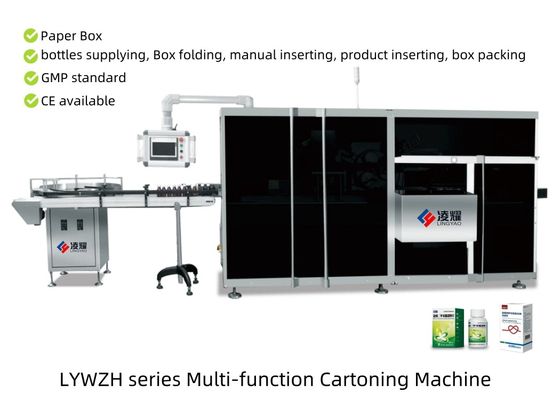Multifunctioneel automatisch kartonnen apparaat voor farmaceutische producten en cosmetica 180 BPM, GMP-conform, snel vervangend ontwerp