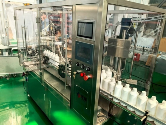 Pharma Liquid Filling Machine voor 5-500 ml glazen en plastic flessen - kenmerken Automatische afsluiting, geen fles, geen wassen en hoge efficiëntie